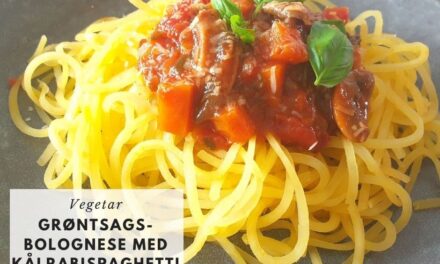 Grøntsagsbolognese med kålrabi spaghetti